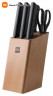 Набор ножей с подставкой HuoHou Youth Edition 6-Piece Kitchen Knife Set, Stainless Steel, HU0058 (Pine Wood Knife Block)