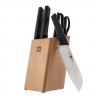 Набор ножей с подставкой Huohou Youth Edition 6-Piece Kitchen Knife Set, Stainless Steel, HU0058 （Pine Wood Knife Block）