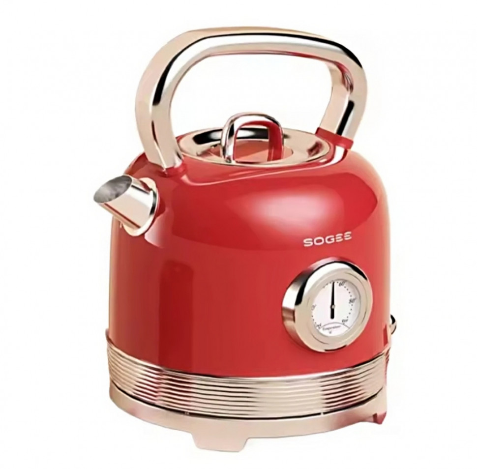 Электрочайник с датчиком температуры Sogee Retro Electric Kettle Red 2L