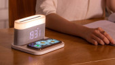 Ночник с беспроводной зарядкой и будильником Xiaomi VFZ Led Lamp Wireless Charger Белый