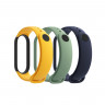 Ремешоки для Mi Smart Band 5 Strap (3-штуки в пачке) Navy Blue/Yellow/Mint Green
