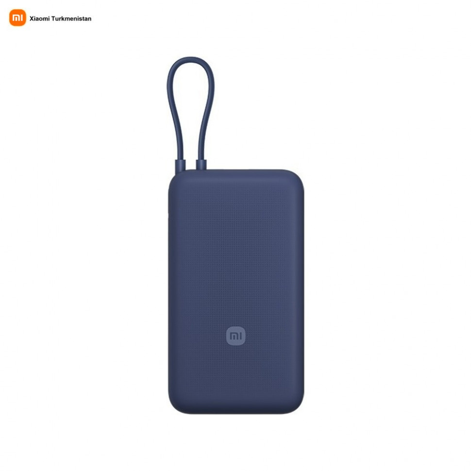 Внешний аккумулятор Xiaomi 20000mAh 33W со встроенным кабелем (Серо-синий)